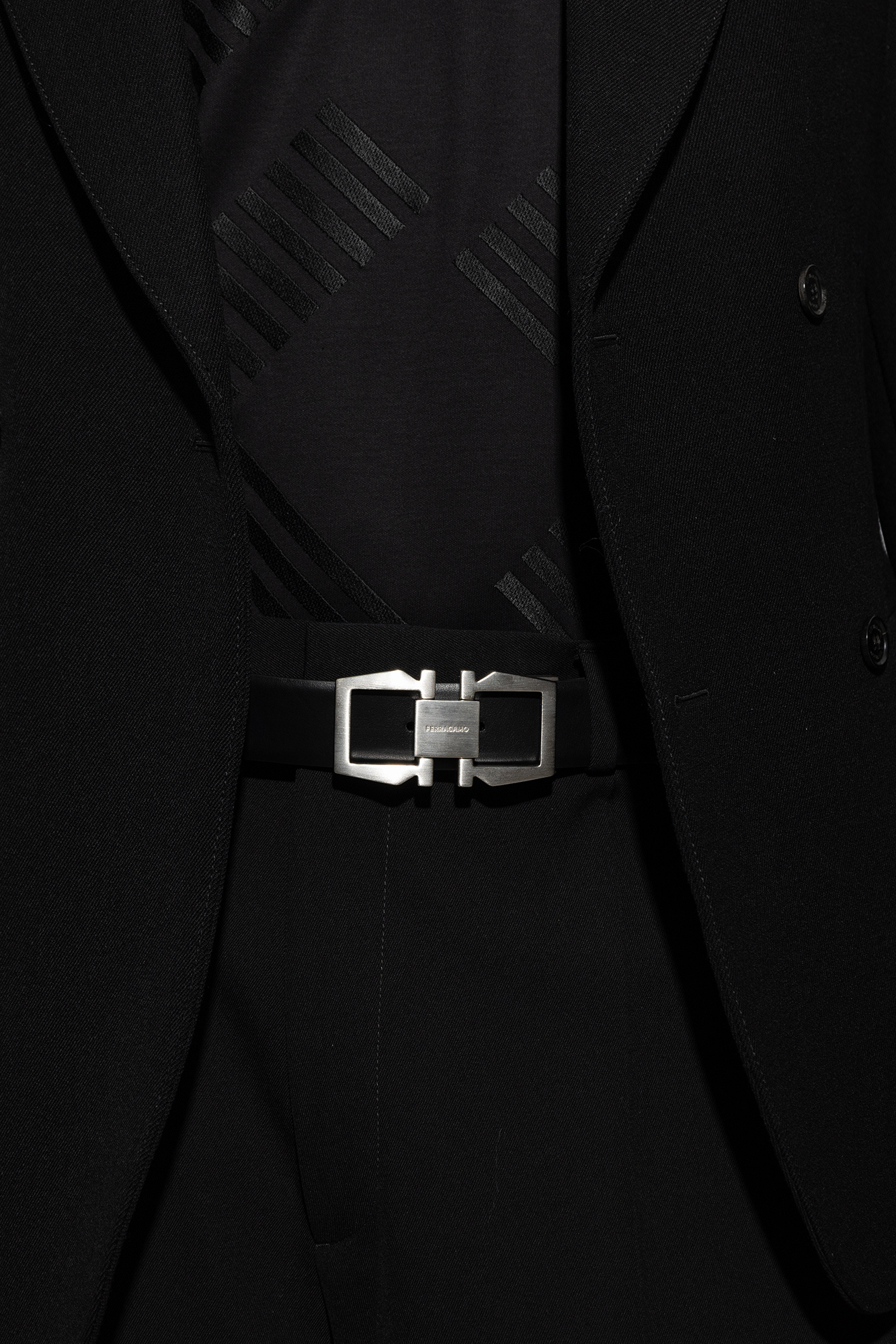 Matte black 2025 ferragamo belt